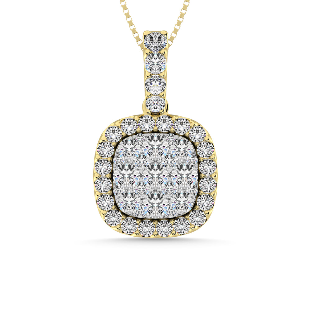 Colgante de moda con diamantes invisibles de oro blanco de 14 quilates de 1 1/4 quilates